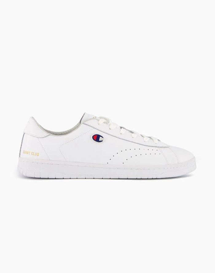 Champion Herre Sneakers Hvide - Club Court Colour Back Tab - Danmark FOC-329104